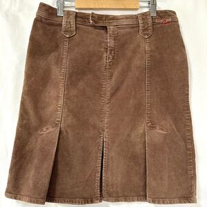 BLUE CULT Brown Corduroy Pleated Mini Skirt Womens 28 Retro 2000s‎ Y2K Preppy